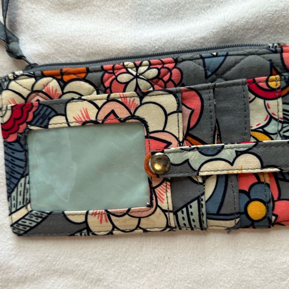 Vera Bradley Floral Wallet - Gray, Pink, Blue
